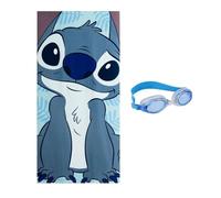 CERDÁ Life's Little Moments Lilo & Stitch Ensemble de Serviettes et Lunettes en Microfibre de Polyester à séchage Rapide pour Salle de Bain, Plage et Natation
