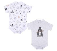 CERDÁ LIFE'S LITTLE MOMENTS - Lot de 2 Body Bébé Garçon Été | Vêtement pour Bébé 100% Coton de Darth Vader & Luke Skywalker - Licence Officielle Star Wars
