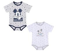 CERDÁ LIFE'S LITTLE MOMENTS - Lot de 2 Body Bébé Garçon Été | Vêtement pour Bébé 100% Coton de Mickey Mouse - Licence Officielle Disney