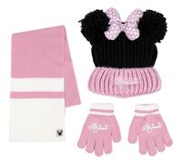 CERDÁ LIFE'S LITTLE MOMENTS Lot de 3 bonnets, gants et écharpe d'hiver Minnie - Ensemble thermique idéal froid 3 pièces - Standard (Pack de 3) unisexe pour enfants