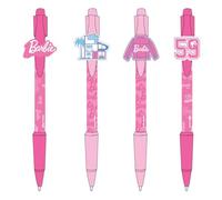 CERDÁ LIFE'S LITTLE MOMENTS Lot de 4 stylos Barbie - Rose - 13.5 X 19 X 2 Cm - Design unique sur chaque stylo - Produit original conçu en Espagne