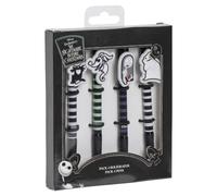 CERDÁ LIFE'S LITTLE MOMENTS Lot de 4 stylos Nightmare avant Noël - Comprend plusieurs designs en blanc, vert, violet et noir - Fabriqués en plastique et caoutchouc - Produit original conçu en Espagne