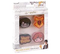 CERDÁ LIFE'S LITTLE MOMENTS - Lots 4 Gommes en Forme d'Harry Potter - Licence Officielle Warner Bros multicolore