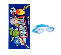 CERDÁ LIFE'S LITTLE MOMENTS Marvel Ensemble Serviette et Lunettes de Natation pour Enfants avec Serviette absorbante + Lunettes de Natation polyvalentes, idéal pour la Plage et la Piscine