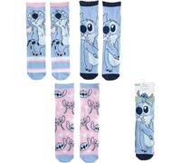 CERDÁ LIFE'S LITTLE MOMENTS | Pack de 3 Chaussettes Stitch Taille 27/30 Confortables et Douces - Pack de 3 Chaussettes Stitch au Style Unique et Licence Officielle