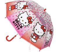 Parapluie manuel Poe Bulle Hello Kitty - Parapluie pour enfants avec motif dôme transparent, fort et sûr, avec illustrations de Hello Kitty pour filles qui veulent se protéger avec style, Hello kitty