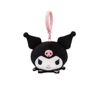 CERDÁ Life'S Little Moments Porte-clés en peluche Kuromi avec crochet en plastique - Accessoire pour enfants pour sacs à dos, sacs et trousses - Doux, léger - Licence officielle Sanrio