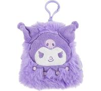 Porte-monnaie en peluche Hello Kitty Kuromi - Porte-monnaie pour enfant avec motif Kuromi en peluche douce, fermeture éclair et format pratique pour ranger pièces et petits objets personnels, Hello