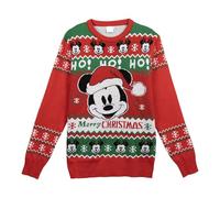 CERDÁ LIFE'S LITTLE MOMENTS – Pull tricoté de Noël Mickey Mouse Disney Rouge XL Unisexe
