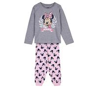 CERDÁ LIFE'S LITTLE MOMENTS Pyjama Fille d'hiver de Minnie Mouse 100% Coton avec T-Shirt à Manches Longues et Pantalon-Licence Officielle Disney Ensemble de Pijama, Gris, 5 Ans
