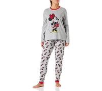 CERDÁ LIFE'S LITTLE MOMENTS Pyjama Jeu d'hiver de Minnie Mouse 100% Coton avec T-Shirt à Manches Longues et Pantalon-Licence Officielle Disney Ensemble de Pijama, Gris, S Femme