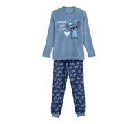 CERDÁ LIFE'S LITTLE MOMENTS - Pyjama Stitch - Couleur Bleu - Taille XS - Pyjama Long en Polyester - Imprimé Stitch - Produit Original