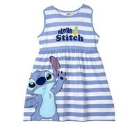 CERDÁ LIFE'S LITTLE MOMENTS Robe pour Enfants Stitch - Bleu et Blanc - Taille 10 Ans - Robe sans Manches - 100% Coton 145 g/m² - Imprimé Stitch - Produit Original Fabriqué en Espagne