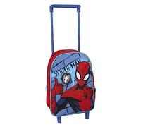 CERDÁ LIFE'S LITTLE MOMENTS Sac à Dos à Roulette Style Trolley Spiderman - Rouge et Bleu - 22x10x29 cm - Cartable à Roulette en Polyester - Fermeture Éclair - Produit Original Conçu en Espagne