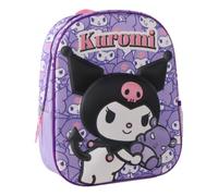 CERDÁ LIFE'S LITTLE MOMENTS Sac à dos enfant Kuromi | Sac à dos enfant avec détails 3D, compartiment principal, poignée et poche filet pour gourde, 2 L