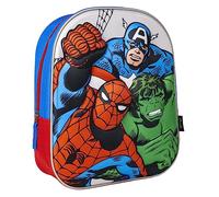 CERDÁ LIFE'S LITTLE MOMENTS Sac à Dos Scolaire Avengers - Fermeture Éclair - 25x31x10 cm - Cartable pour Enfant avec Détails 3D - Bretelles Rembourrées - Produit Original Conçu en Espagne