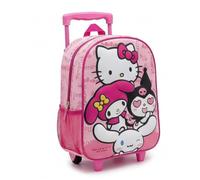 CERDÁ LIFE'S LITTLE MOMENTS Sac à Dos Trolley Hello Kitty à roulettes | Sac à dos à roulettes enfant avec poignée télescopique, compartiment zippé et poche filet latérale, 10 L