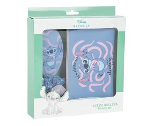 CERDÁ LIFE'S LITTLE MOMENTS - Set de beauté Stitch - Bleu - Set Complet - Comprend Une Brosse à Cheveux, 2 nattes et Un étui - Produit Original