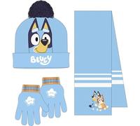 CERDÁ LIFE'S LITTLE MOMENTS Set Infantil Gorro, Guantes Y Bufanda Invierno-Conjunto Térmico Bluey Niños Y Niñas, Ideal Frío Ensemble 3 pièces écharpe, Bleu, Taille Unique (Lot de 3) Mixte Enfant