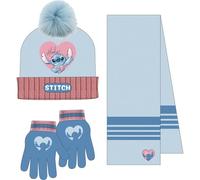 CERDÁ LIFE'S LITTLE MOMENTS Set Infantil Gorro, Guantes Y Bufanda Invierno-Conjunto Térmico Niños Y Niñas, Ideal Frío Ensemble 3 pièces écharpe, Point (Stitch), Taille Unique (Lot de 3) Mixte Enfant