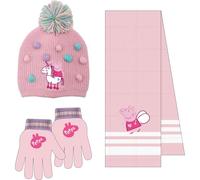 CERDÁ LIFE'S LITTLE MOMENTS Set Infantil Gorro, Guantes Y Bufanda Peppa Pig Invierno-Conjunto Térmico Niños Y Niñas, Ideal Frío Lot de 3 écharpes, Taille Unique Mixte Enfant