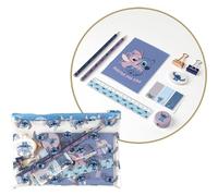 CERDÁ LIFE'S LITTLE MOMENTS,Set Papeterie Stitch Comprend une Trousse, un Cahier, un Crayon, Couleur, un Taille-Crayon, une Gomme, Règle, Notes Autocollantes et 2 Trombones 2700000347 Bleu