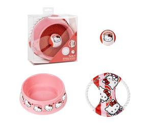 CERDÁ Life's Little Moments Set pour Animaux de Compagnie Hello Kitty avec mangeoire, Balle et Jouet en Corde