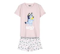 CERDÁ LIFE'S LITTLE MOMENTS Short de Pyjama Bluey - Rose et Blanc - Taille 6 Ans - Pyjama garçon - 100% Coton 145gsm - Imprimé Bluey et Bingo - Produit Original Fabriqué en Espagne