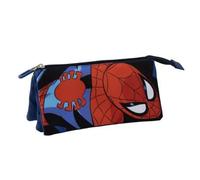 CERDÁ Life's Little Moments Spiderman Trousse à 3 Compartiments 100% Polyester Bleu et Rouge 22,5 x 11,5 x 2,0 cm
