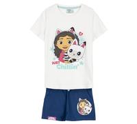 CERDÁ LIFE'S LITTLE MOMENTS T-shirt et short Gabby's Dollhouse - Bleu et blanc - Taille 2 ans - 100% coton 220 g/m² - Imprimé avec la culotte Gabby et Paws - Produit Original Fabriqué en Espagne
