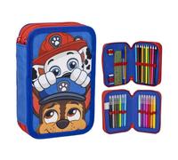 CERDÁ LIFE'S LITTLE MOMENTS Trousse à Crayons 3 Compartiments La Pat' Patrouille - Bleu - 12,5 x 4,5 x 19,5 cm - Fermeture à glissière - Accessoires Inclus - Produit Original conçu en Espagne
