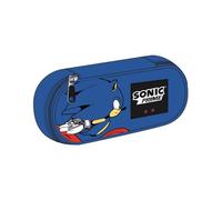 CERDÁ LIFE'S LITTLE MOMENTS Trousse à Crayons Ovale Sonic - Bleu - 8,5 x 5 x 22,5 cm - Fermeture à glissière - Polyvalent et Durable - Produit Original conçu en Espagne