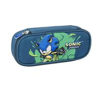 CERDÁ LIFE'S LITTLE MOMENTS Trousse à Crayons Ovale Sonic - Bleu foncé - 8,5 x 5 x 22,5 cm - Fermeture à glissière - Polyvalent et Durable - Produit Original conçu en Espagne