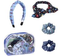 CERDÁ LIFE'S LITTLE MOMENTS - Trousse de Toilette Transparente Stitch avec Accessoires pour Cheveux - Licence Officielle Disney Multicolore