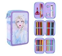 CERDÁ LIFE'S LITTLE MOMENTS - Trousse Scolaire 3 Compartiments de Elsa Frozen | Comprend Toutes les Fournitures Scolaires Nécessaires - Licence Officielle Disney