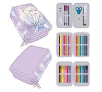 CERDÁ LIFE'S LITTLE MOMENTS - Trousse Scolaire 3 Compartiments de La Reine des Neiges 2 | Comprend Toutes Les Fournitures Scolaires Nécessaires - Licence Officielle Disney