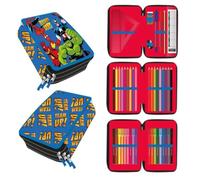 CERDÁ LIFE'S LITTLE MOMENTS Trousse Triple Marvel Avengers | Trousse triple Marvel Avengers avec crayons de couleur, feutres, règles, stylos, gommes et compartiments à fermeture éclair.