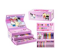 CERDÁ LIFE'S LITTLE MOMENTS Valigetta Artistica Hello Kitty and Friends per Bambina 3+ Anni, Set da Disegno avec Pennarelli, Matite, Tempere, Accessori Creativi, Manico Richiudibile