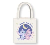 Cerdà Lilo et Stitch Tote Bag à longues poignées - 36 x 39 cm - Polyester et coton - Motif Stitch et Angel Over the Moon for You - Blanc