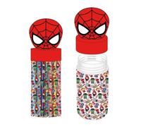 CERDÁ Life's Little Moments Spiderman Trousse pour Enfant avec Couvercle en Tricot 3D Rempli de Crayons pour école, Art et Voyage