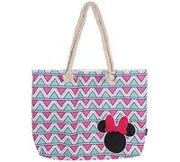Cerdá Mixte enfant 2100002927 Sac de plage Minnie Mouse 100 coton, Rose, L EU