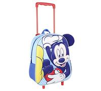 CERDA Mixte enfant Mochila Carro Infantil Aplicaciones 3D Mickey Car Trolley Backpack, Multicolore, 26.0 X 31.0 X 10.0 CM EU
