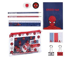 Cerdá - Set Escolar Completo con Estuche Transparente y Material de Spiderman - Licencia Oficial Marvel