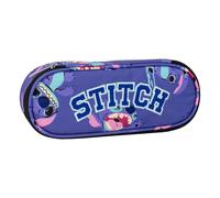ARTESANÍA CERDÁ Trousse à crayons Ovale Stitch – Violet – 8,5×5×22,5 cm – Fermeture à glissière