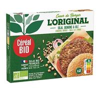 CEREAL BIO - Burger Végétal Gourmand Soja, Oignon & Blé Bio, Texture Fondante, 160g