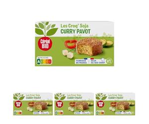 Céréal Bio Croq'Soja Curry et Pavot - Végan et Bio - Simple et Rapide À Réchauffer - 200 g (2 X 100 g) - 191880 (Lot de 4)