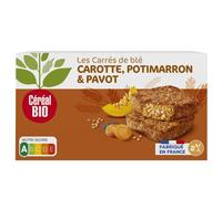 CÉRÉAL BIO - Galette Diététique Gourmande Carré de Blé Potimarron Carot, 200g - Lot de 3