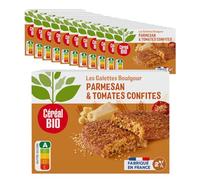 CÉRÉAL BIO - Galettes Boulgour de Blé, Parmesan & Tomates Confites Bio - Végan & Bio - Repas Prêts à Réchauffer - Lot de 12 Boîtes - Nutriscore A - 200 g