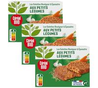 Céréal Bio Galettes Boulgour & Épeautre aux Petits Légumes - Végan et Bio - Simple et Rapide à Réchauffer - 200g (2 x 100g) - 189248 (Lot de 3)