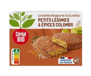 CEREAL BIO - Galettes Gourmandes Boulgour Et Lentilles, Épices Colombo Saveur Légumes, 2 x 100g - Lot De 4